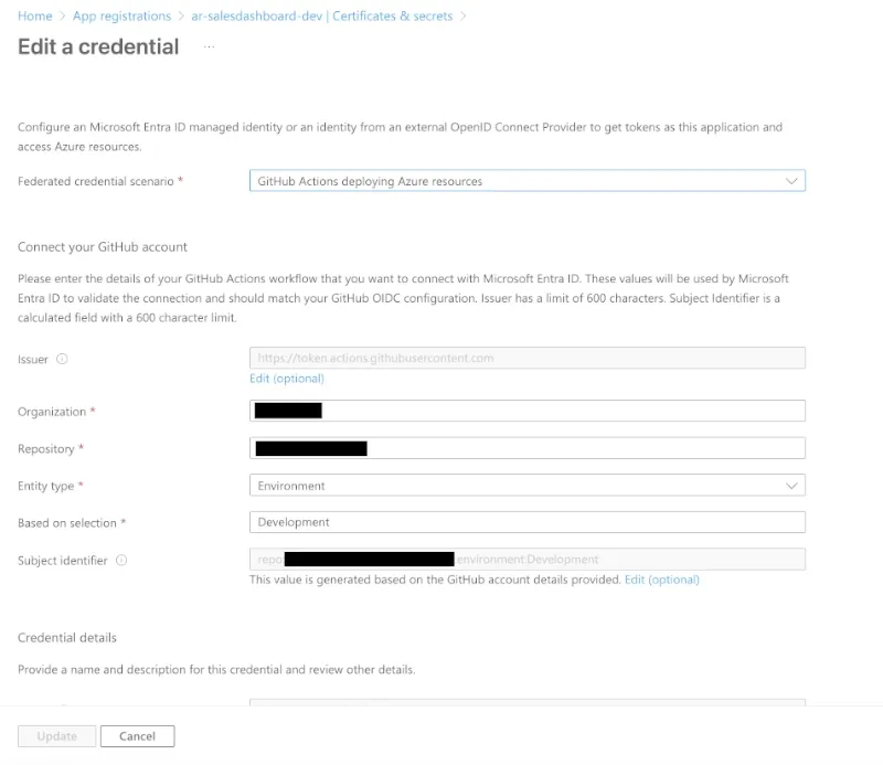 Microsoft Entra ID Federated Credential